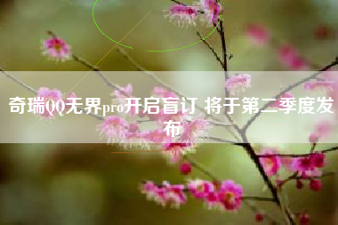 奇瑞QQ无界pro开启盲订 将于第二季度发布